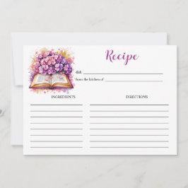 Hydrangea Boek Thema Elegante Receptkaart Kaart