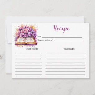 Hydrangea Boek Thema Elegante Receptkaart Kaart