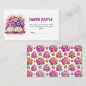 Hydrangea Boek Thema Luier Raffle Informatiekaartje (Voorkant / Achterkant)