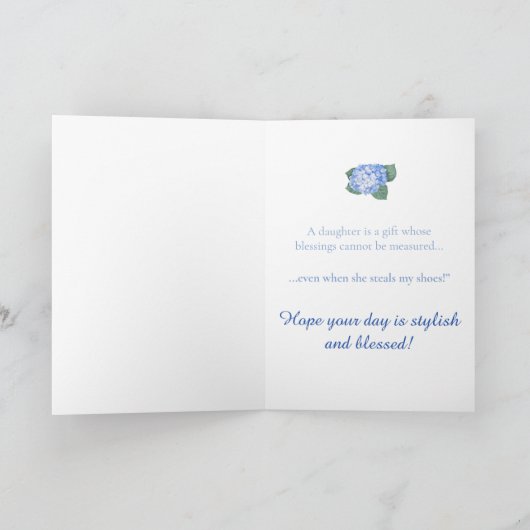 Hydrangea boeket dochter verjaardag kaart (Binnen)