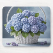 Hydrangea boeket in een mand muismat (Voorkant)