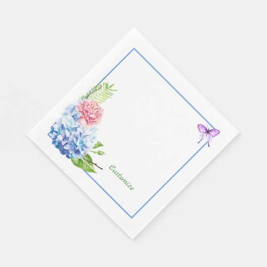 Hydrangea Boeket Papier Servet (Hoek)