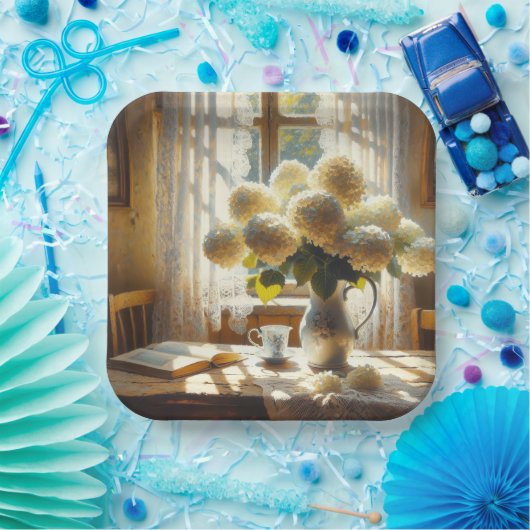  Hydrangea Boeket Papieren Bordje (Feest)