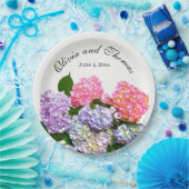 Hydrangea Boeket roze blauw paarse bloemen Papieren Bordje (Feest)