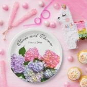 Hydrangea Boeket roze blauw paarse bloemen Papieren Bordje (Feest)