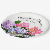 Hydrangea Boeket roze blauw paarse bloemen Papieren Bordje (Gekanteld)