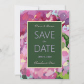 Hydrangea Boeket Save the Date Kaart (Voorkant)