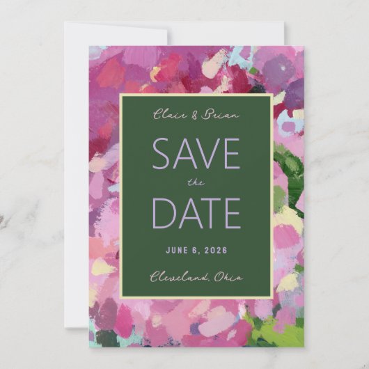 Hydrangea Boeket Save the Date Kaart (Voorkant)