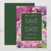 Hydrangea Boeket Save the Date Kaart (Voorkant / Achterkant)