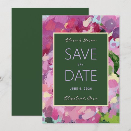 Hydrangea Boeket Save the Date Kaart (Voorkant / Achterkant)