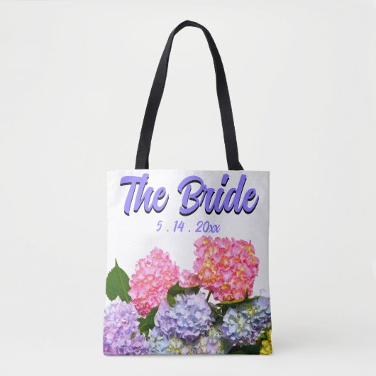 Hydrangea Boeket, voor de Bruid Tote Bag (Voorkant)