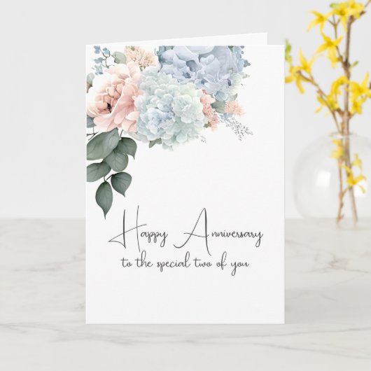 Hydrangea boeket voor Jubileum Kaart (Gele Bloem)