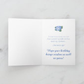 Hydrangea boeket zuster verjaardag kaart (Binnen)