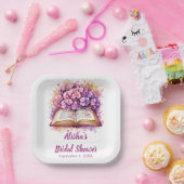 Hydrangea Book Theme Papieren Bordje (Feest)