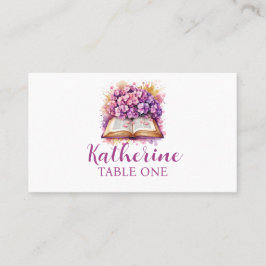 Hydrangea Book Theme Place Cards Plaatskaartje