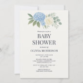 Hydrangea Botanical Eucalyptus Baby Shower Kaart (Voorkant)