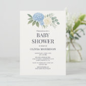 Hydrangea Botanical Eucalyptus Baby Shower Kaart (Staand voorkant)
