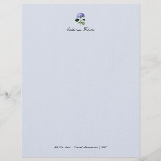 Hydrangea Botanical Letterhead Briefhoofd (Voorkant)