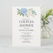 Hydrangea Botanische Eucalyptus Koppels feest Kaart (Staand voorkant)