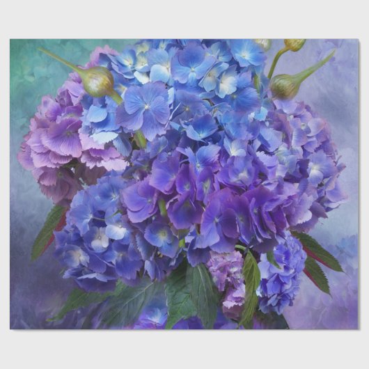 Hydrangea Bouquet Art Gift Wrap Cadeaupapier (Vlak)