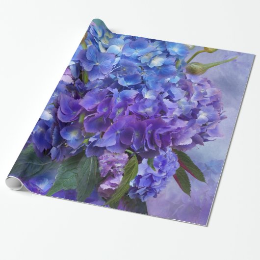 Hydrangea Bouquet Art Gift Wrap Cadeaupapier (Uitgerold)
