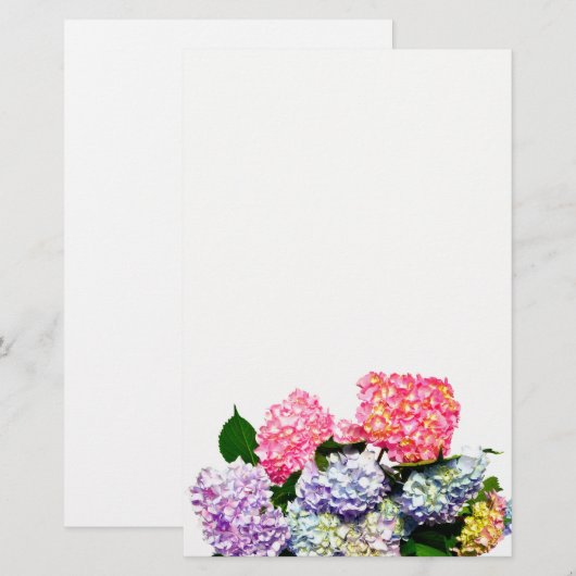 Hydrangea Bouquet Briefpapier (Voorkant / Achterkant)