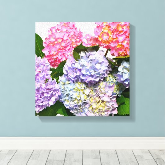 Hydrangea Bouquet Canvas Afdruk (Insitu (Houten vloer))