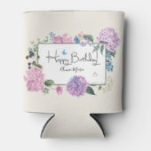 Hydrangea Bouquet Gepersonaliseerd Happy Birthday Blikjeskoeler (Voorkant)