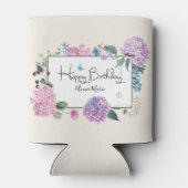 Hydrangea Bouquet Gepersonaliseerd Happy Birthday Blikjeskoeler (Achterkant)