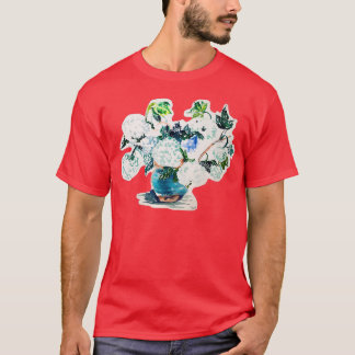 Hydrangea Bouquet in a Blue Pottery Vase T-shirt