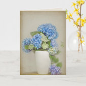 Hydrangea Bouquet in Vase Kaart (Gele Bloem)