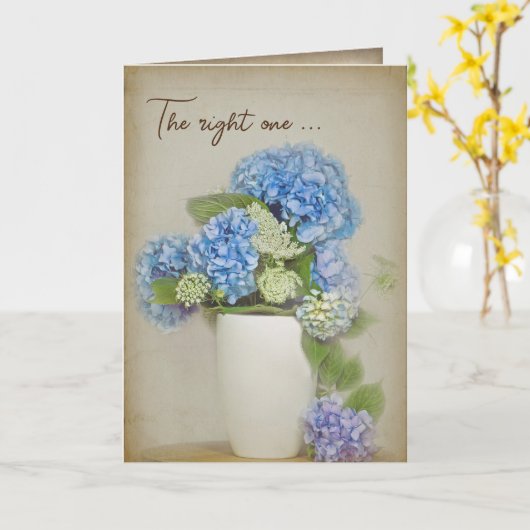 Hydrangea Bouquet in Vase Kaart (Gele Bloem)