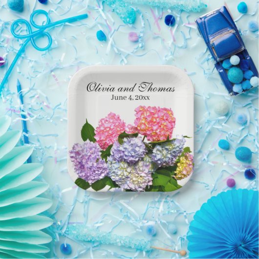 Hydrangea Bouquet Papieren Bordje (Feest)