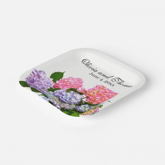 Hydrangea Bouquet Papieren Bordje (Gebogen)