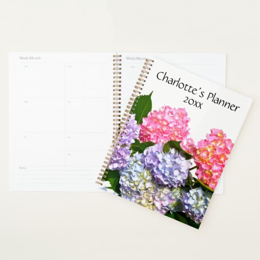Hydrangea Bouquet, roze paarse blauwe gele bloemen Planner (Display)