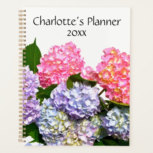 Hydrangea Bouquet, roze paarse blauwe gele bloemen Planner (Voorkant)