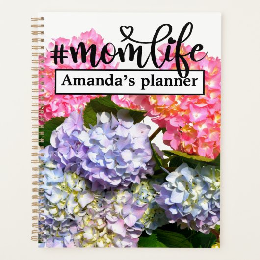 Hydrangea Bouquet, roze paarse blauwe gele bloemen Planner (Voorkant)