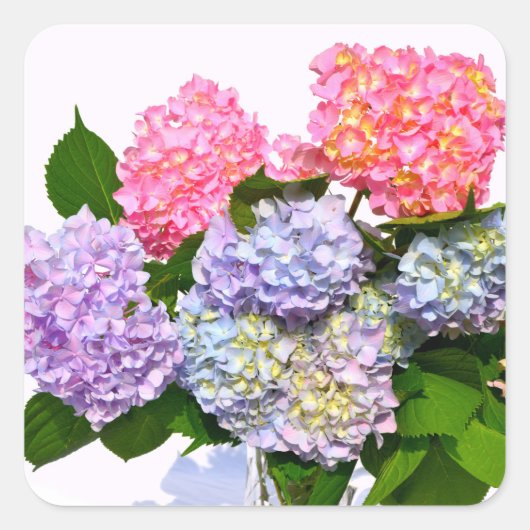 Hydrangea Bouquet Vierkante Sticker (Voorkant)