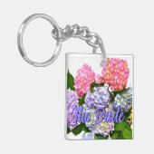 Hydrangea Bouquet voor de Bride Sleutelhanger (Voorkant Links)