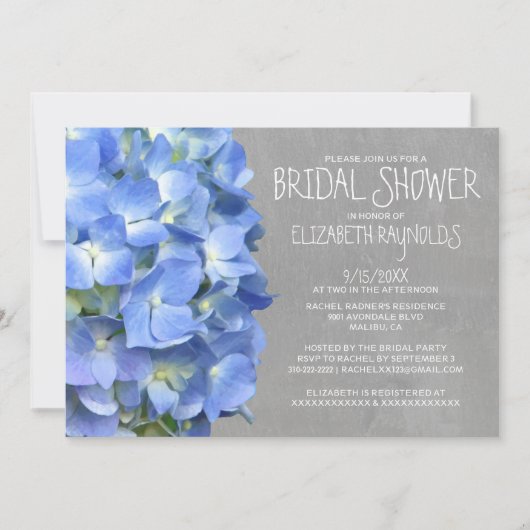 Hydrangea Bridal Shower Invitations Kaart (Voorkant)