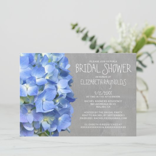 Hydrangea Bridal Shower Invitations Kaart (Staand voorkant)