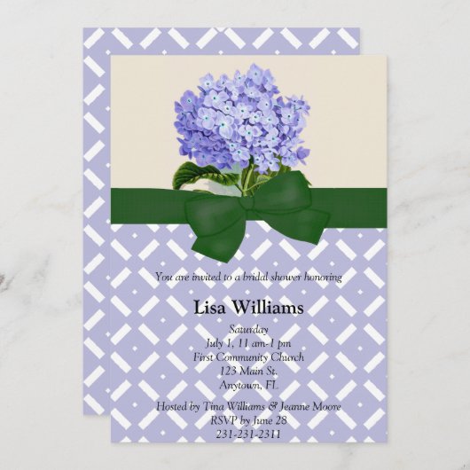 Hydrangea Bridal Shower Kaart (Voorkant / Achterkant)