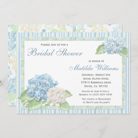 Hydrangea Bridal Shower Kaart (Voorkant / Achterkant)