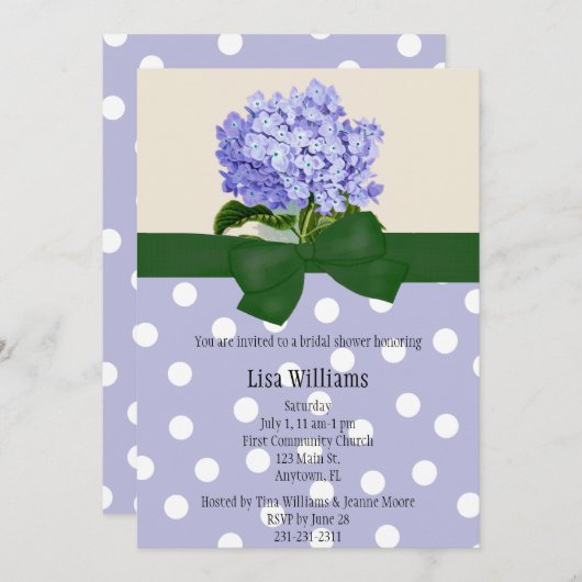 Hydrangea Bridal Shower Kaart (Voorkant / Achterkant)