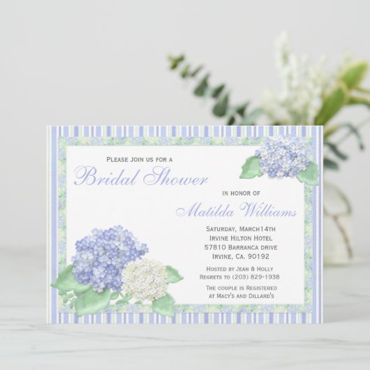 Hydrangea Bridal Shower Kaart (Staand voorkant)