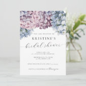 Hydrangea bruids douche uitnodiging (Staand voorkant)