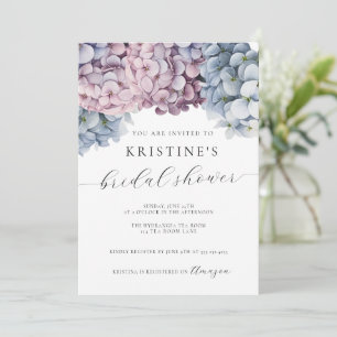 Hydrangea bruids douche uitnodiging
