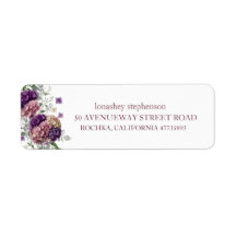 Hydrangea Bruidsfeest Retouradres Label