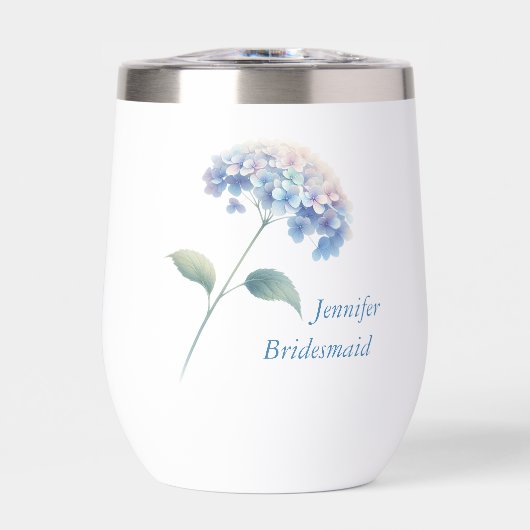 Hydrangea Bruidsmeisje Wijn Tumbler (Voorkant)