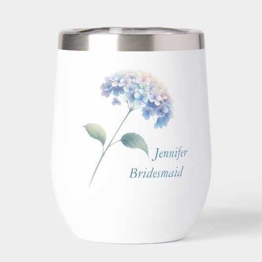Hydrangea Bruidsmeisje Wijn Tumbler (Achterkant)